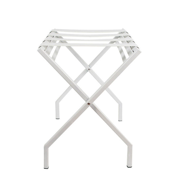 Folding Steel Luggage Rack, White/White