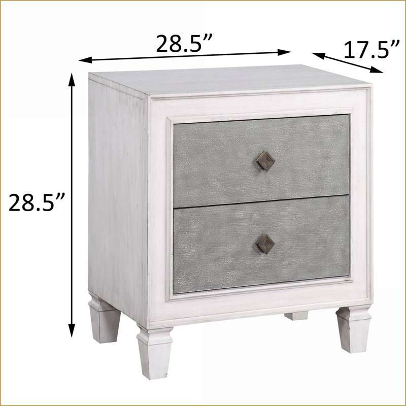 Table de chevet 2 tiroirs Rustic Gray