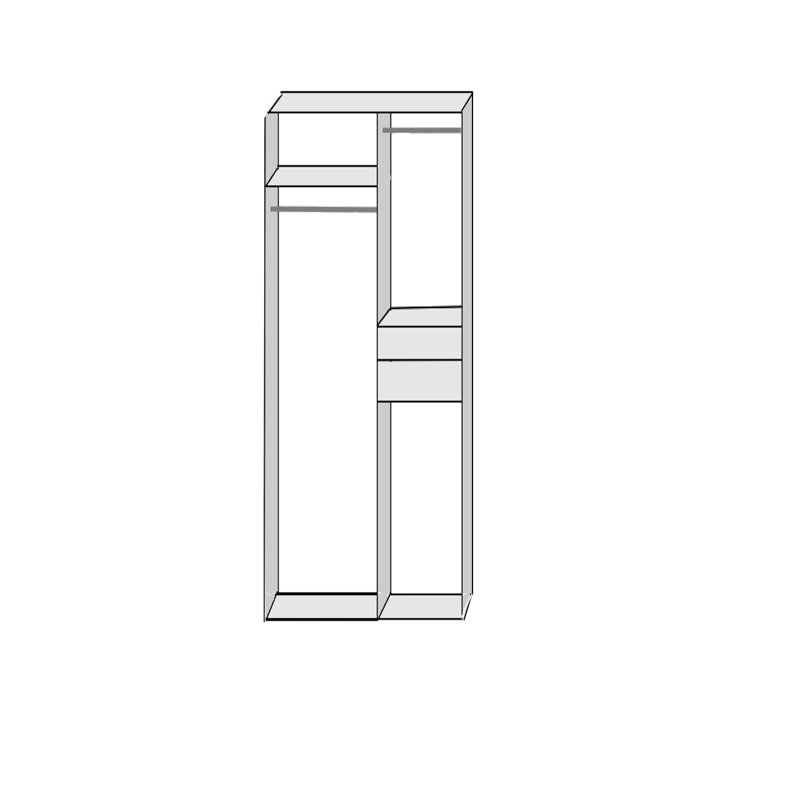 Selz 3 Door Manufactured Wood Wardrobe