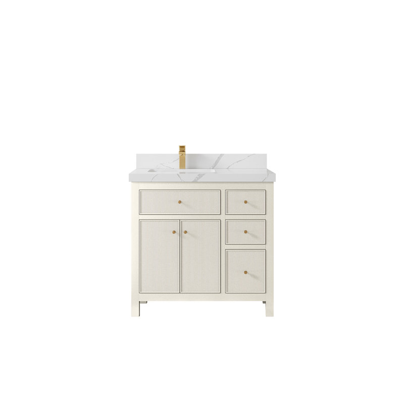 Sonoma 36 po X P 22 po De salle de bain Quartz, Carrara Quartz, Warm Terracotta