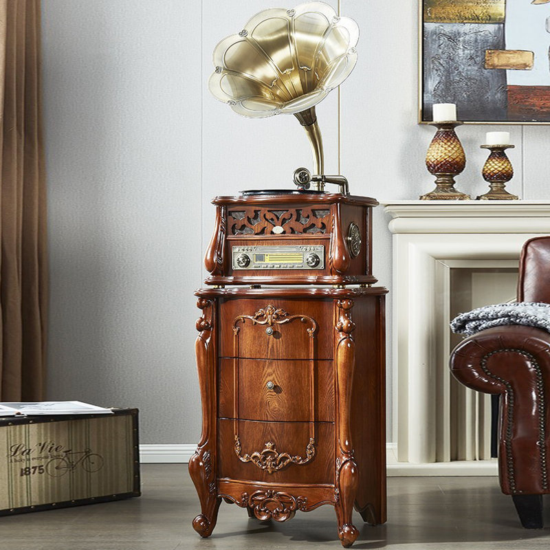 Brown Free Form Solid Wood+Copper Media Players