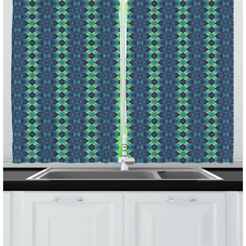 Geometric Tailored Kitchen Curtain
