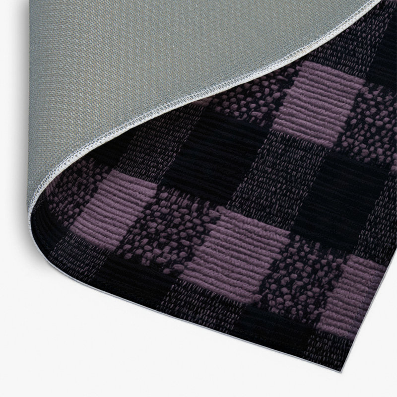 Tapis intérieur / extérieur mauve à carreaux, Rectangulaire 2 pi x 3 pi