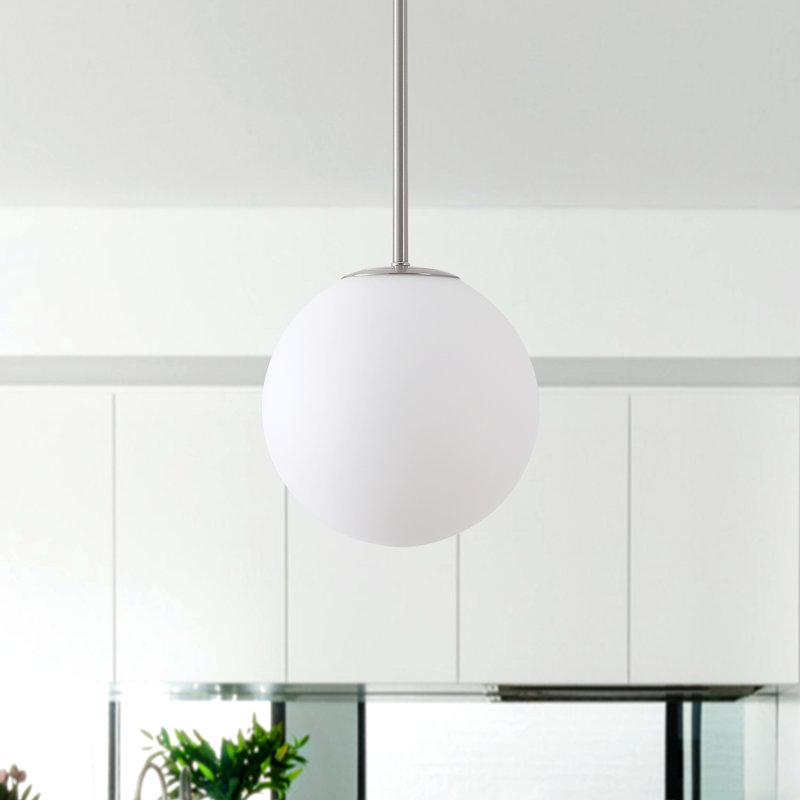 Luminaire suspendu pour îlot de cuisine 1 lumière 7,87 po Jawaski, Nickel satiné