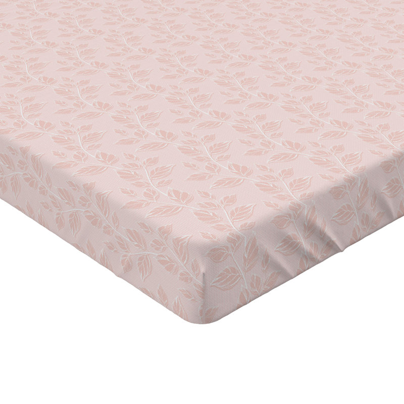 Drap-housse Ambesonne, Rose pâle, blanc / floral, Drap-housse très grand californien