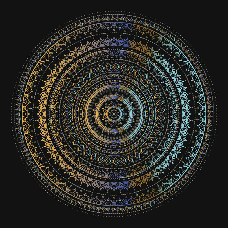 Mandala - impression sur toile tendue, H 30 po x l 30 po
