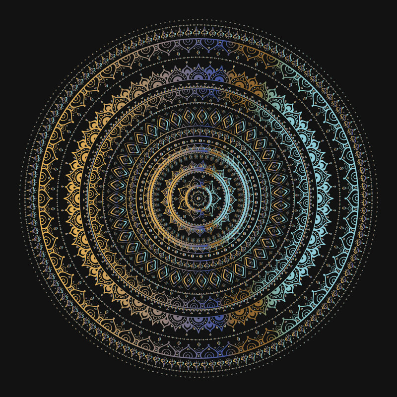 Mandala On Canvas by Katyau Graphic Art