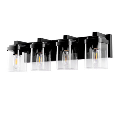 Modern 4-light Bathroom Vanity Light With Clear Glass Shades
