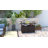 Outsunny PE Rattan Outdoor Storage Cabinet, Wicker Outdoor Bar Table Kitchen Island with Wheels & 2-Tier Shelf, Patio Serving Cart with Glass Top, Handles, Towel Racks for Poolside, Mixed Brown-966709836