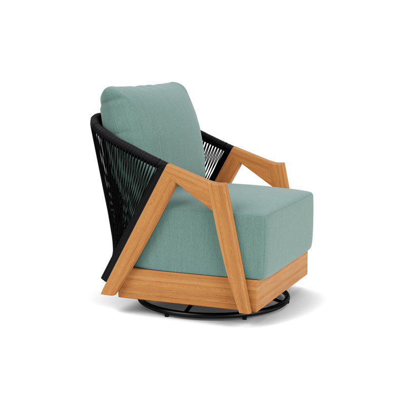 Alpine Outdoor Teak Swivel Armchair, Loveboat Mint