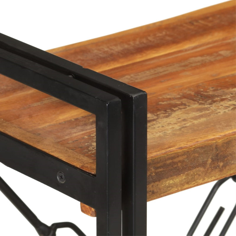 Bibliothèque en bois de manguier massif, Multicolore, H 15,7 po x l 11,8 po x P 31,5 po