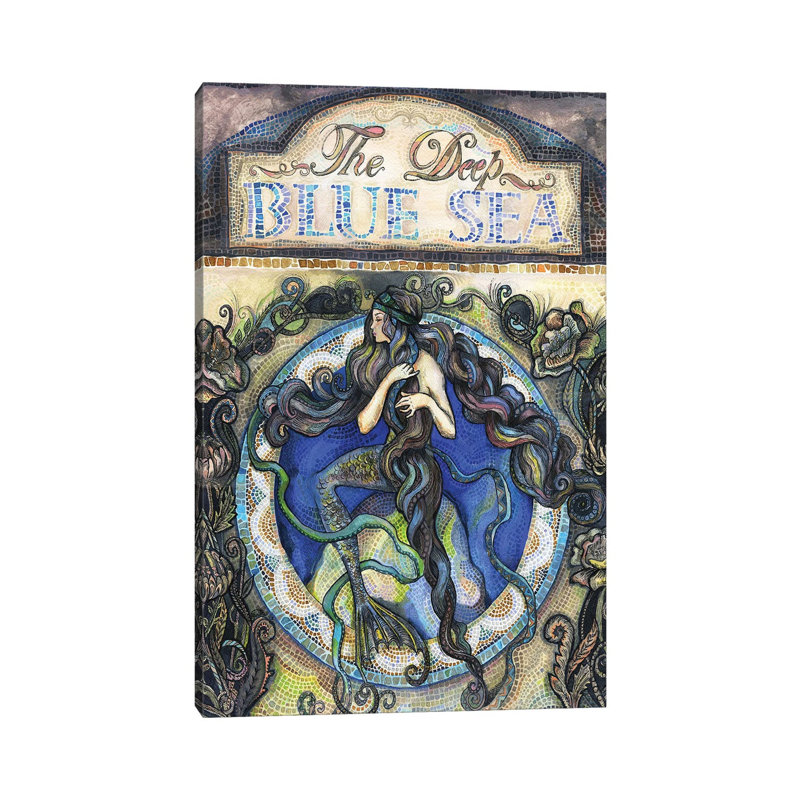 The Deep Blue Sea - Mermaid by Fanitsa Petrou - Wrapped Canvas Print, 30.48 cm H x 45.72 cm W
