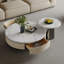 Table basse ronde en marbre clair de luxe léger-107443177