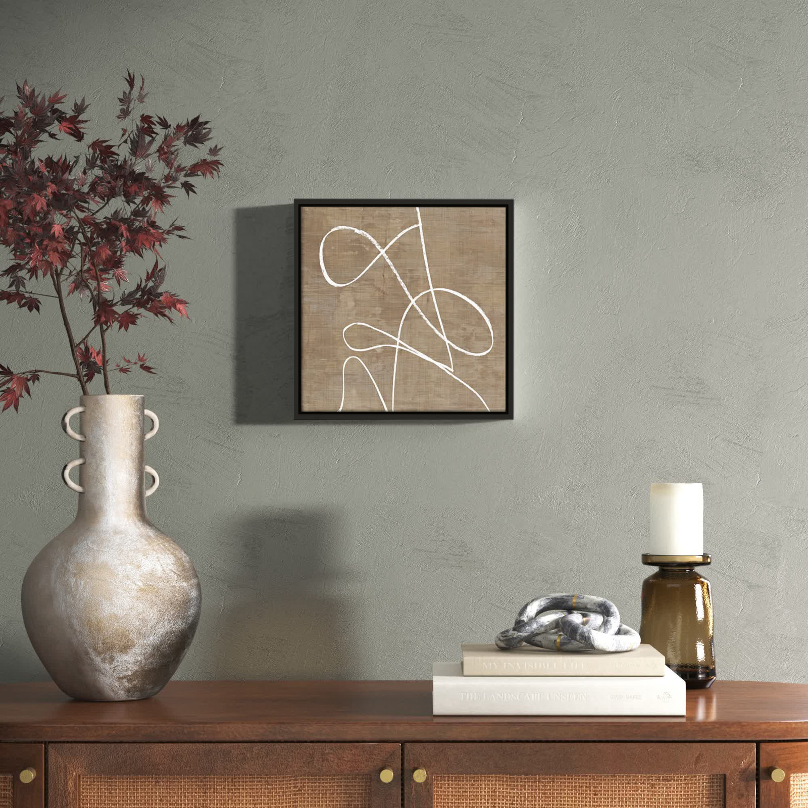 Catana "Swooping Lines" Print, 13.5" H x 13.5" W, Black