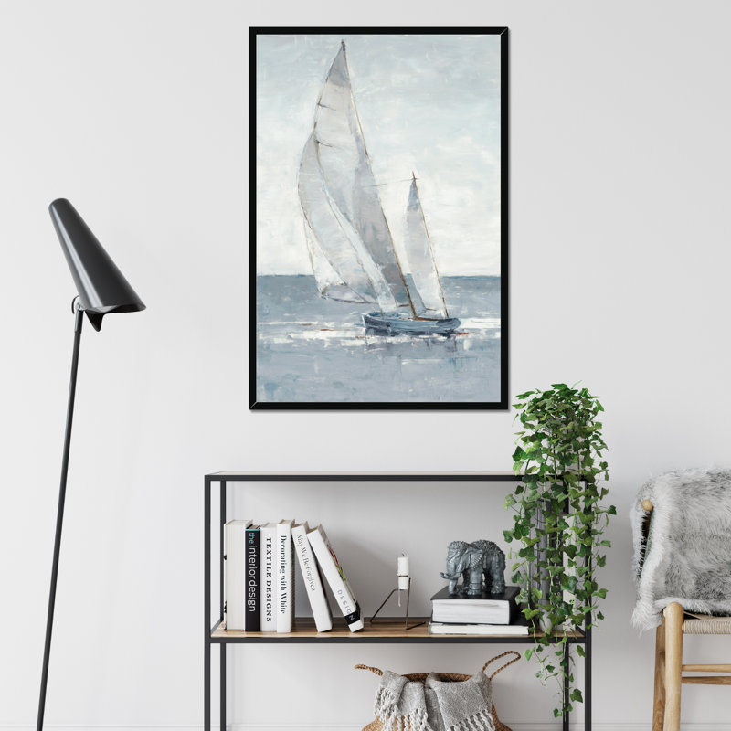 Gray Seas I by Ethan Harper - Painting, Black Framed Paper Print, 95cm H x 65cm W