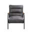 Fauteuil d'appoint en cuir grainé et fer mat Nignu