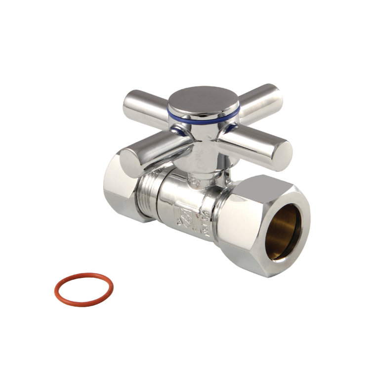 Kingston Brass Concord 5/8-Inch OD Comp x 1/2-Inch OD Comp Quarter-Turn Straight Stop Valve