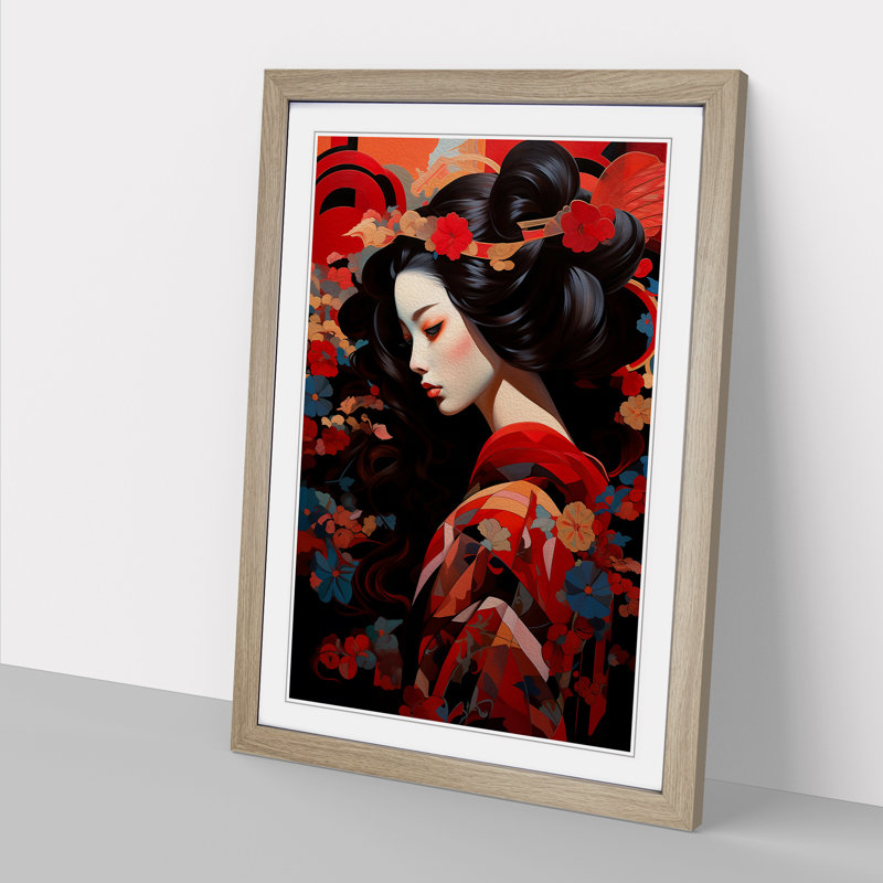 Single Picture Frame Print on Wood, 64cm H x 46cm W, Oak Framed