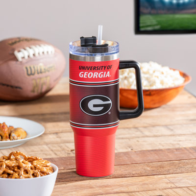 40 oz Gobelet de voyage en acier inoxydable avec paille NCAA