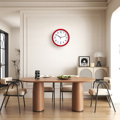 Horloge murale 10 po avec porte de rangement cachée Ebern Designs