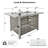 60000 43" Open Weave Grey Propane Gas Fire Pit Table, With Bohemian Design, Removable Lid, And Glass Wind Guard For Garden Entertaining Rectangular , Grey, Blue Stone Decoration Tempered Outdoor Patio-438650863