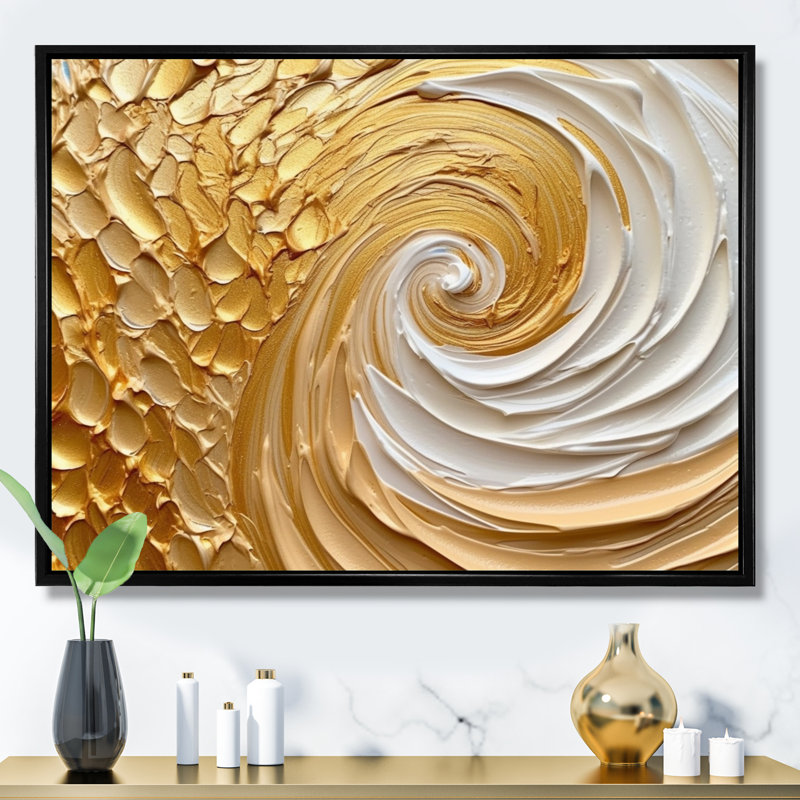 Art mural abstrait sur toile, spirale dorée, reproduction moderne - tourbillon éternel doré I, H 30 po x l 40 po x P 1,5 po
