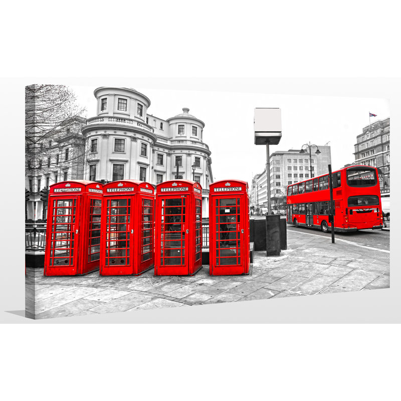 « london red bus », reproduction de photo sur toile tendue, H 36 po x l 60 po x P 1,5 po