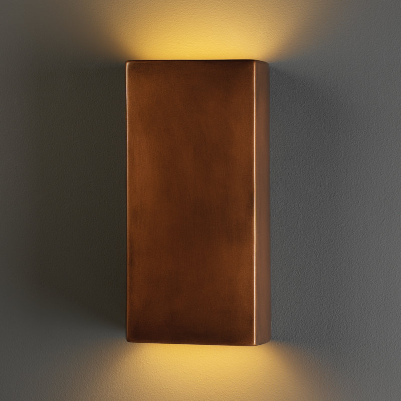 Burghilde Ceramic Flush Mounted Sconce, Incandescent , Antique Copper
