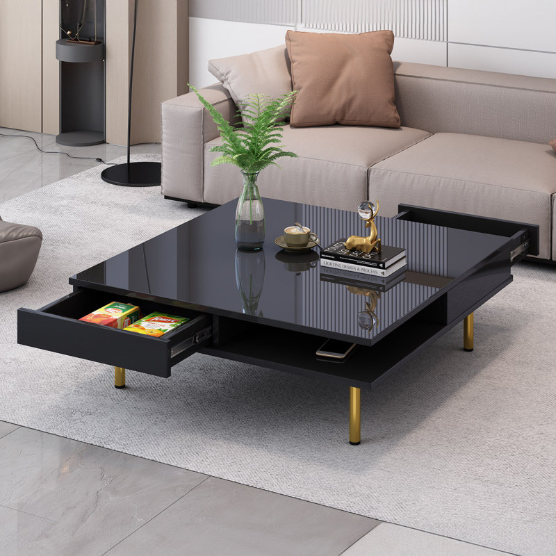 Table basse simple Bouiye, Noir, noir, noir, noir