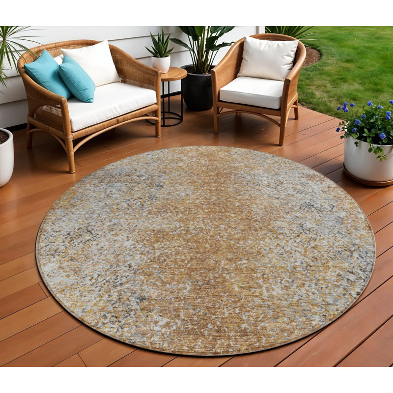 Tapis d'intérieur rond 8 pi Terra Cotta