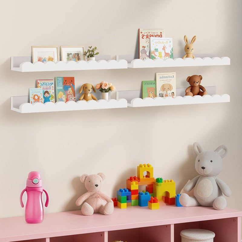 Tablettes flottantes, 4 pièces, blanc
