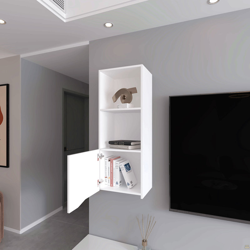 Armoire murale Hopewell, salon, Blanc