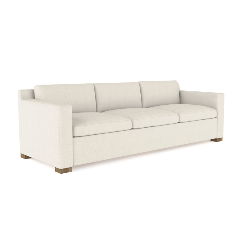 Canapé Mercer, H 33,5 po x l 108 po x P 44 po, Lin à tissage carré albâtre, Patiné