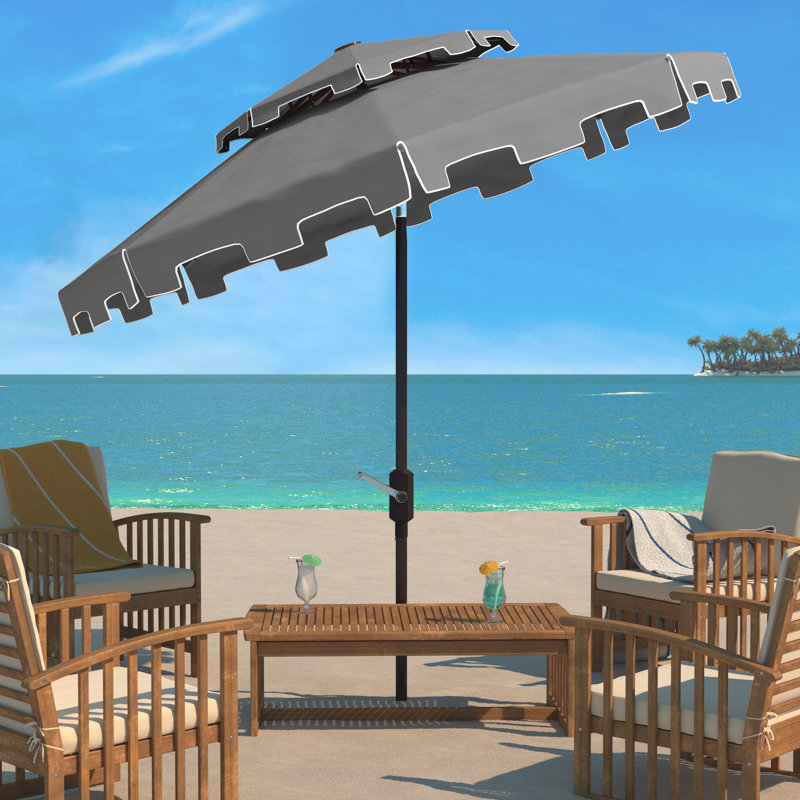 Parasol de plage 8,5 pi Towerside, Gris / blanc