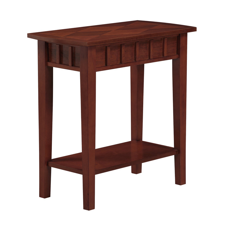 Bolander End Table with Shelf, Mahogany, 24''H x 24''W x 12''D