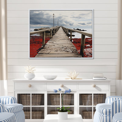 Tawnya Beach Pier Perspect Black VII sur impression sur toile