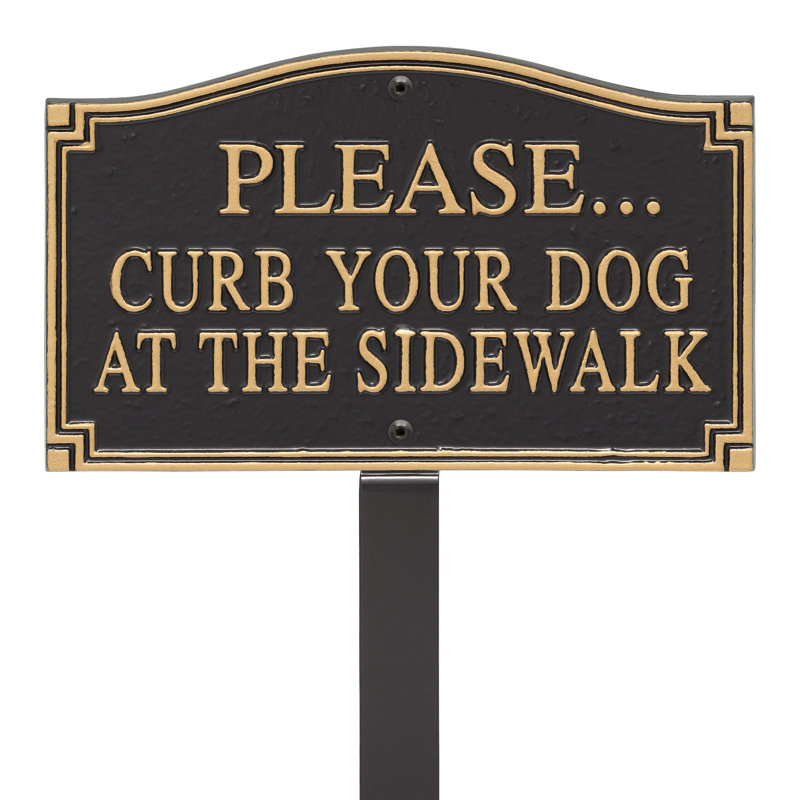 Please Curb Your Dog At The Sidewalk Garden Sign
