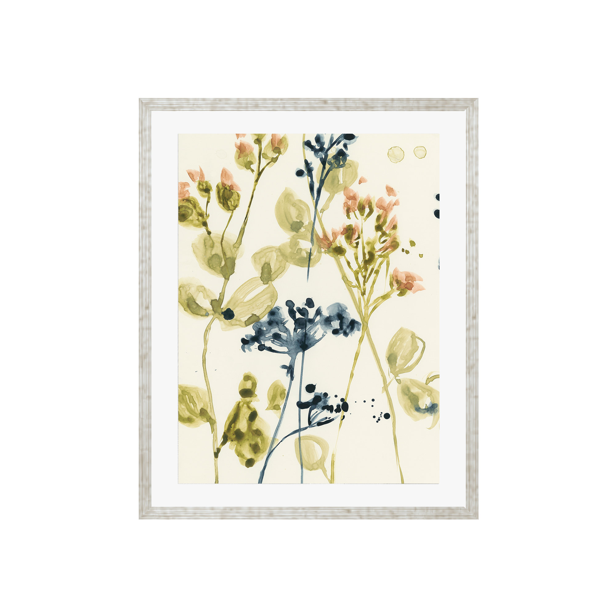 Blush Buds II by Jennifer Goldberger, 20"H x 20"W, Pattern Silver