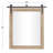 Wood Room Wall Mirror with Black Metal Hanging Rod-197859077