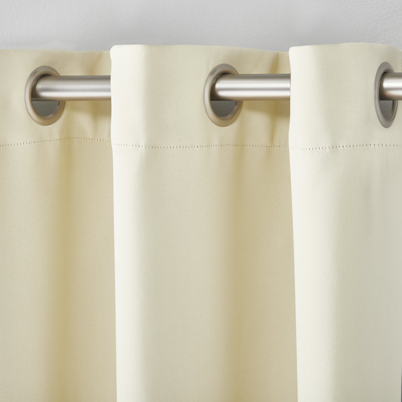 Sateen Room Darkening Curtain Pair, 38" W x 84" L, Natural