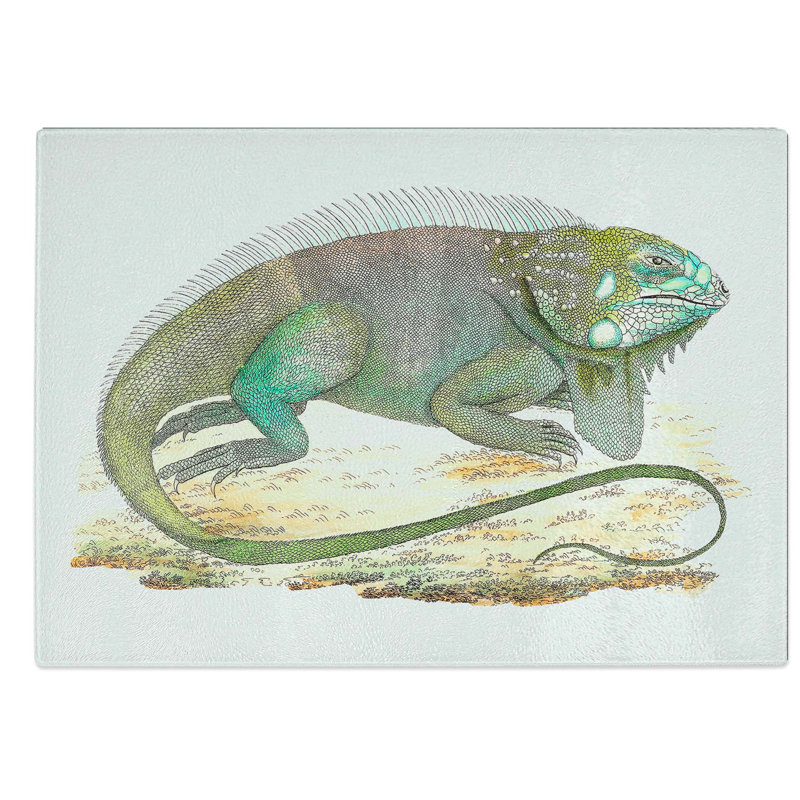 Glass Iguana by George Shaw Chopping Board, 39 cm W x 28.5 cm L