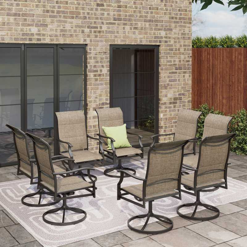 8 chaises de patio pivotantes 8 pièces