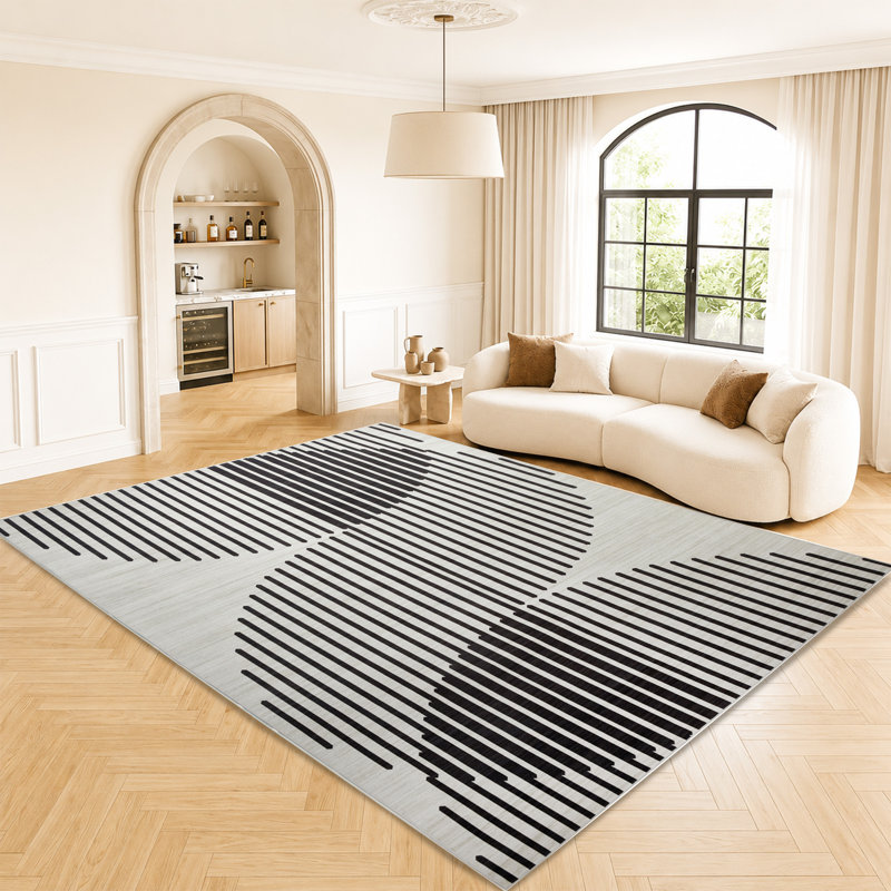 Abstract Machine Printed Shag Area Rug, Rectangle 120 x 170 cm