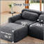 Canapé modulaire rembourré en L de 80 po avec repose-pieds-1059691893