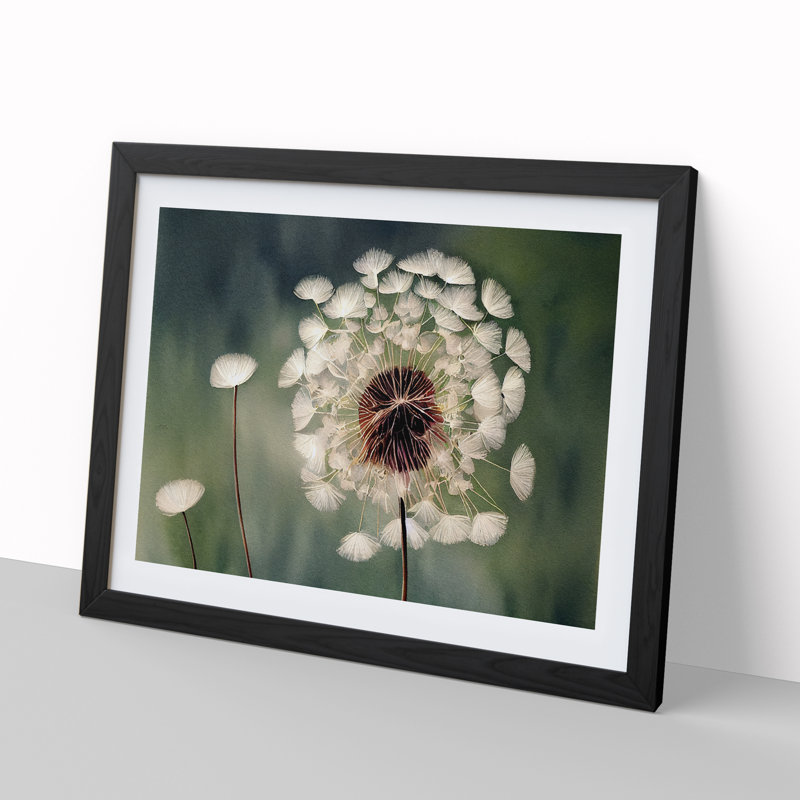 Fascinating Dandelion Flowers - Single Picture Frame Print, Black Framed, 46cm H x 64cm W x 2cm D