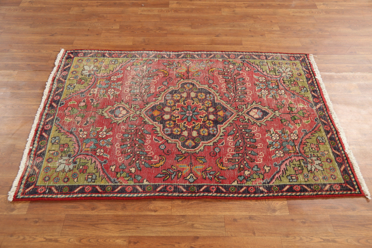 Charlton Home® Distressed Wool Floral Traditional Rug 3x5 | Wayfair