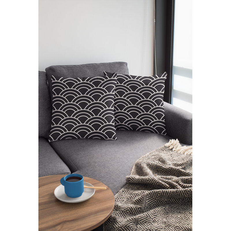 Housse de coussin Fredly, Noir, 18 po x 18 po