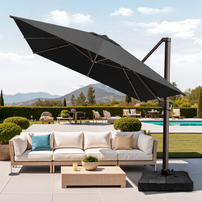 153'  X 116' Outdoor Cantilever Umbrella with Counter Weights Base