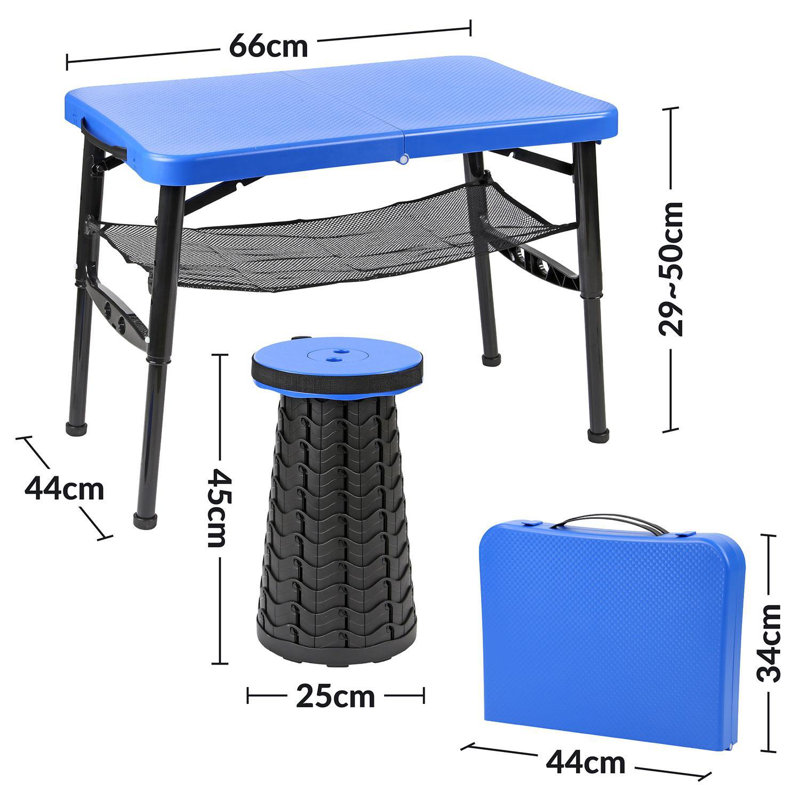 Callasandra Patio Dining Set with Rectangular Table, Blue