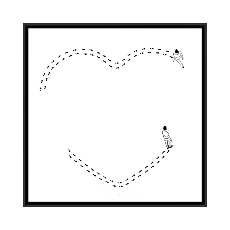 Love Is A Succession Of Common Steps by Filippo Spinelli - Print on Canvas, Black Framed, 66.04 cm H x 66.04 cm W
